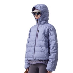 【中国直送】HSPM 軽量アウトドアスポーツダウンジャケット ホワイトダックダウン90% ユニセックス マウンテンスタイル 撥水 軽量ダウンジャケット ライトパープル サイズL
