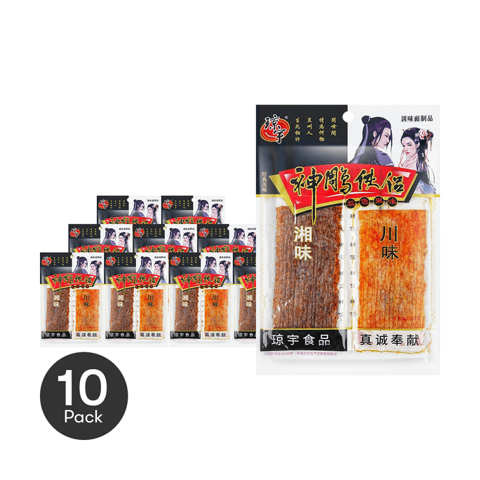 瓊宇 神鵰俠情侶 黑白配大辣條 辣片 川味+湘味 16g【童年回憶辣片】