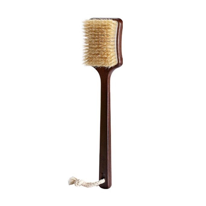 Body Brush, Soft Bristle, Black Sandalwood - Boar Bristle Dry Brushing | Exfoliating & Massage | Hypoallergenic Gentle