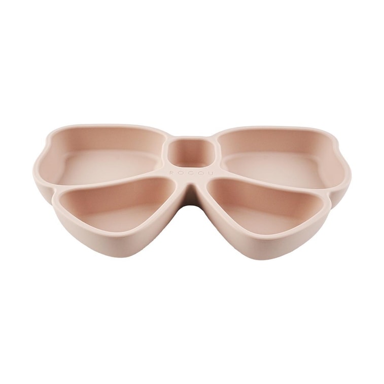 아기 실리콘 접시 먹이기 접시, 몽환 핑크 6.7인치 x 11.4인치 x 1.3인치 4