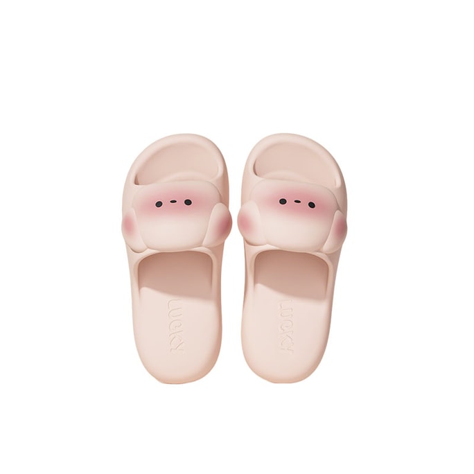 Cartoon Dog Flip-flops For Women, EVA Thick-soled Anti-slip, Indoor Home 2026 Spring/Summer New Couple Peach Pink 1 piece (Women's 40-41) [Suitable For Sizes 39-40]
