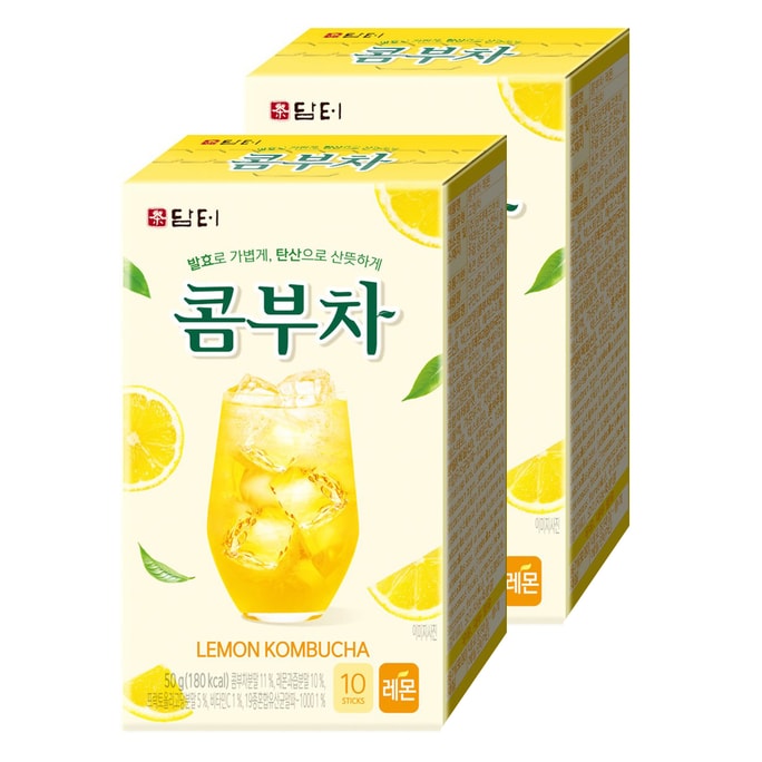 韩国DAMTUH丹特 零糖康普茶粉茶柠檬 10 片 x 2 包