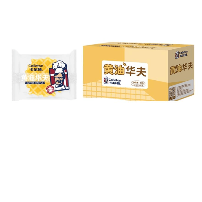【中国直邮】卡尔顿 黄油华夫饼原味格子饼软蛋糕早餐面包300g*1箱