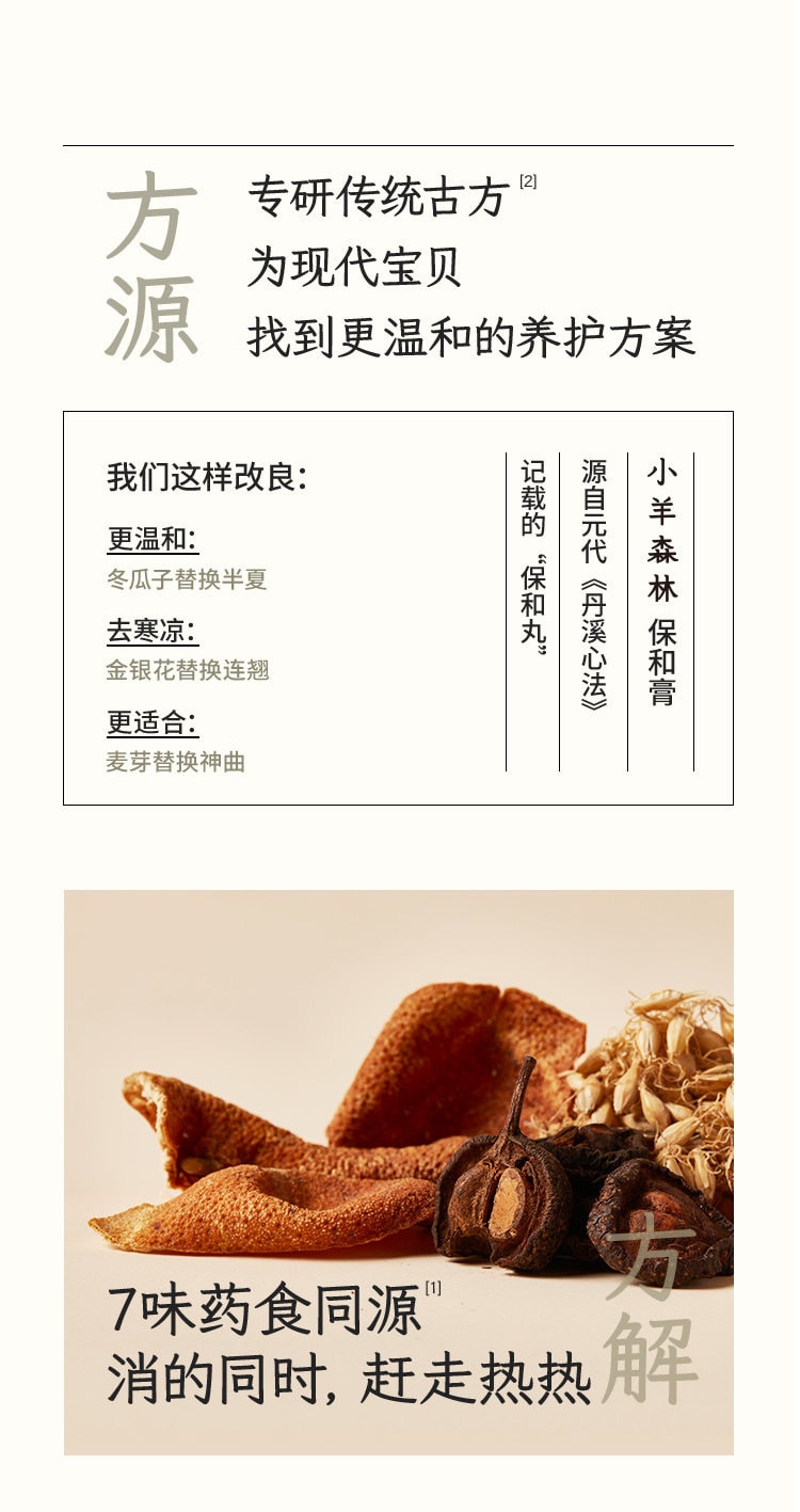 【中國直郵】 小羊森林 保和膏 兒童脾胃膏金銀花頤清膏健康沖飲食用小包裝306g/盒