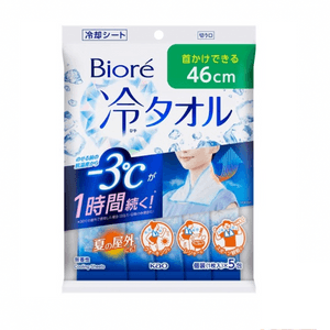 Biore Summer Antiperspirant Cooling Wet Wipes Fragrance-free Large sheet 5 Pieces 3 packs
