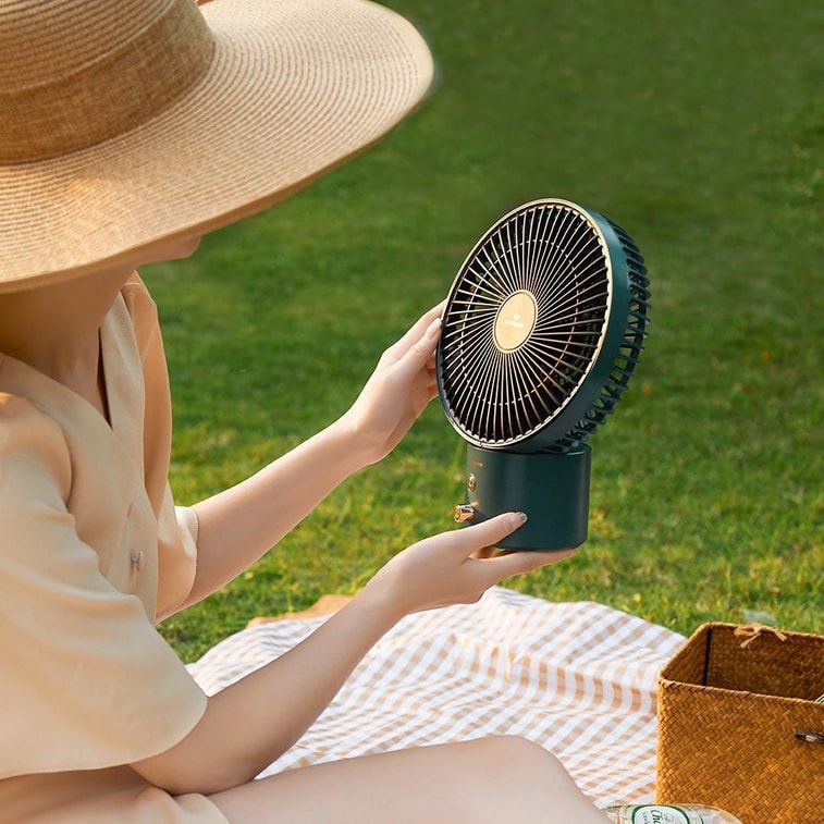 【中国直邮】小米有品卡蛙桌面移动充电摇头风扇 标配 浅云月白 3