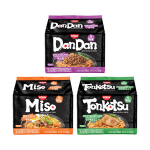Dan Dan Spicy Sesame Noodles+Spicy Miso Seasoned Asian Noodles+Spicy Creamy Pork Tonkotsu Ramen 68.79 oz【3 Flavors Combo Packs】【Rich Spicy Sesame Flavor】【No Artificial Flavors】