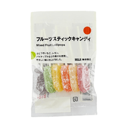 日本MUJI无印良品 水果棒棒糖 葡萄草莓柠檬菠萝混合味 6支