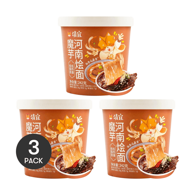 清宜 魔芋河南燴面 242g【0面體低卡低脂輕食代餐】【每桶熱量約49Kcal】