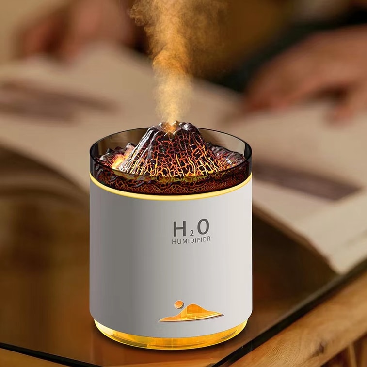 中國LLD樂樂多 火山加濕器七彩小夜燈二合一 白色 1件 9