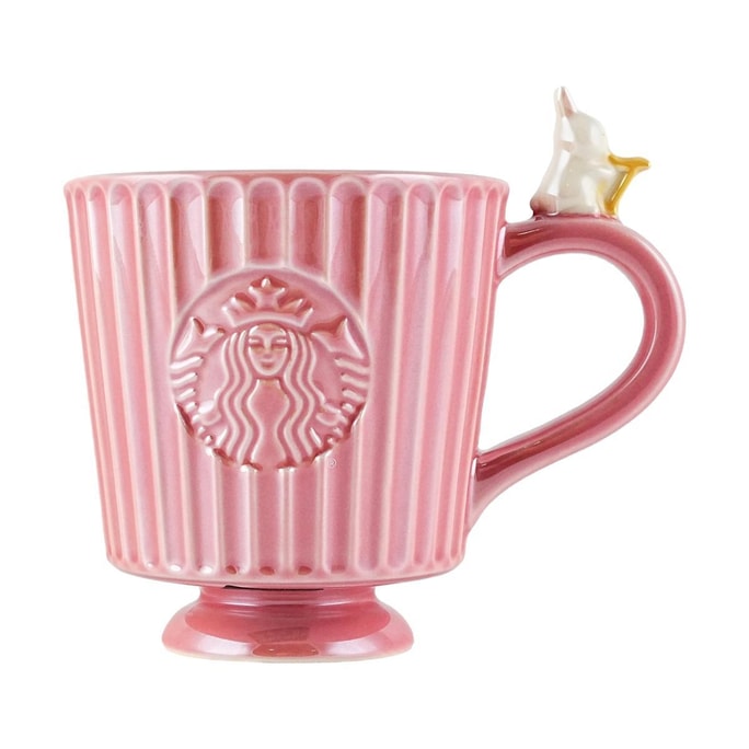 Starbucks Pink Striped Ceramic Mark Cup Vintage Cup Shape 296ml [Garden Waltz]