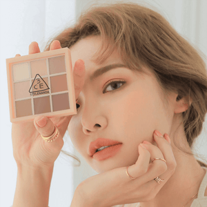 韩国3CE MOOD RECIPE 九宫格9色多功能眼影盘 哑光消肿裸色盘 8.5g #Dear Nude裸粉奶茶 奶茶盘 裸调杏奶茶【伪素颜白开水】