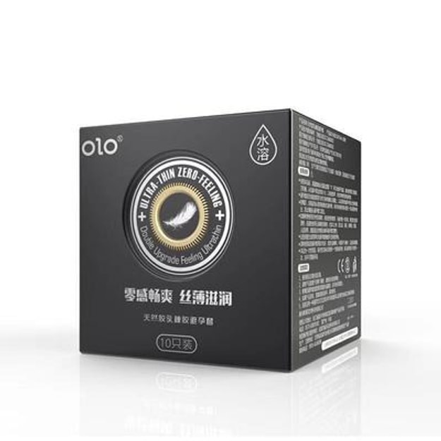 商品详情 - 【中国直邮】OLO 玻尿酸避孕套持久超薄狼牙安全套成人用品 黑色款10只装 - image  0