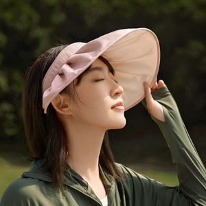 BENEUNDER蕉下 纭际系列 贝壳女士户外防晒空顶帽 芋灰粉 55-58cm