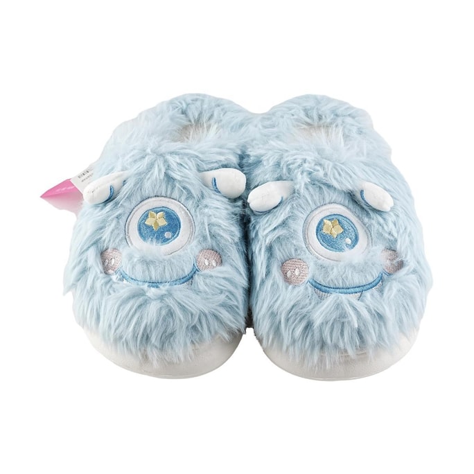 拖鞋 獨眼精靈棉拖 淺藍色 38-39碼