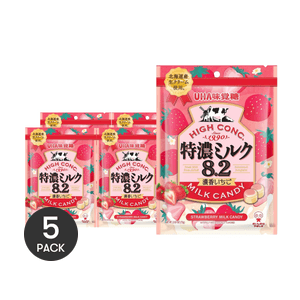 우하 미카쿠토 하이그 콘덕트 밀크 캔디 딸기맛, 74g *5개【5팩】