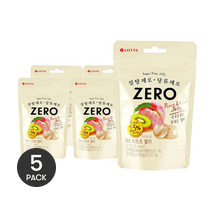 韓國LOTTE樂天 水果軟糖 蜜桃&獼猴桃味 52g *5【5份超值裝】【0糖低卡】