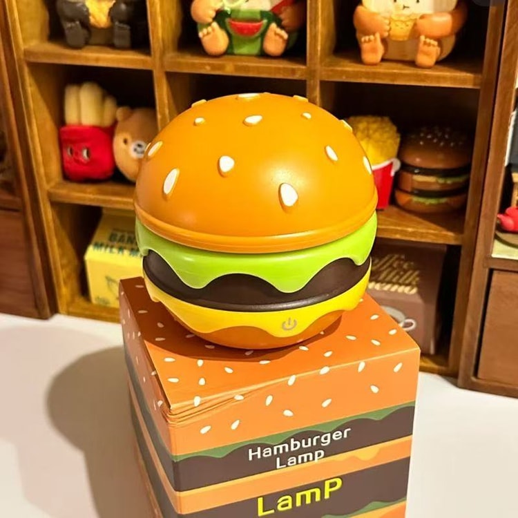 Hamburger lamp small night light foldable American-style table