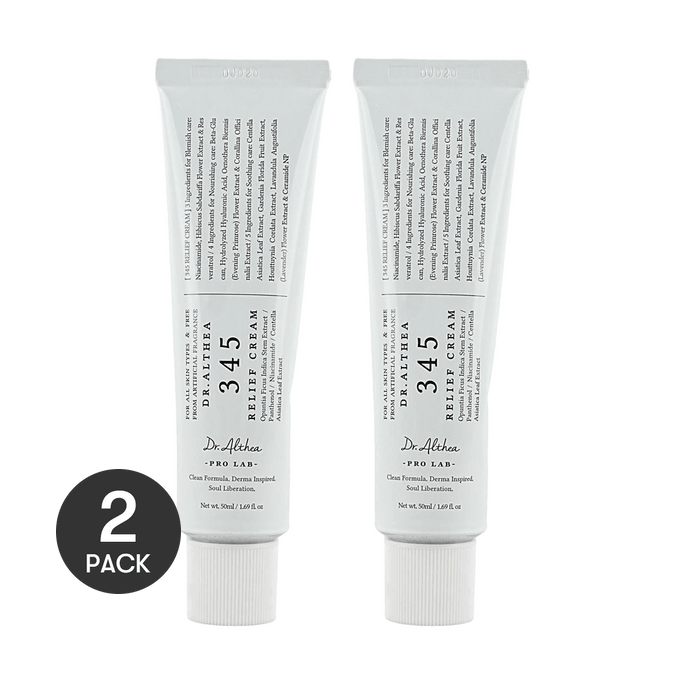345 Relief Cream, 1.69 fl oz. - Sensitive & ニキビ肌用 | 緊急バリア修復 &鎮静効果 *2【2個パック】
