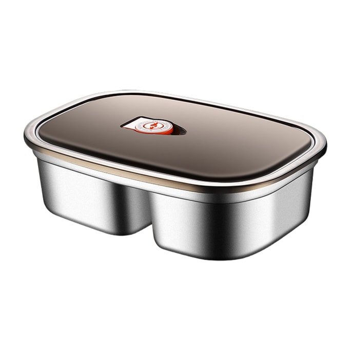 Expédition directe depuis la Chine : Boîte à lunch isotherme en acier inoxydable 316 HSPM, boîte à lunch pour micro-ondes pour employés de bureau, acier inoxydable 316, double compartiment 1200ml, 1 pièce