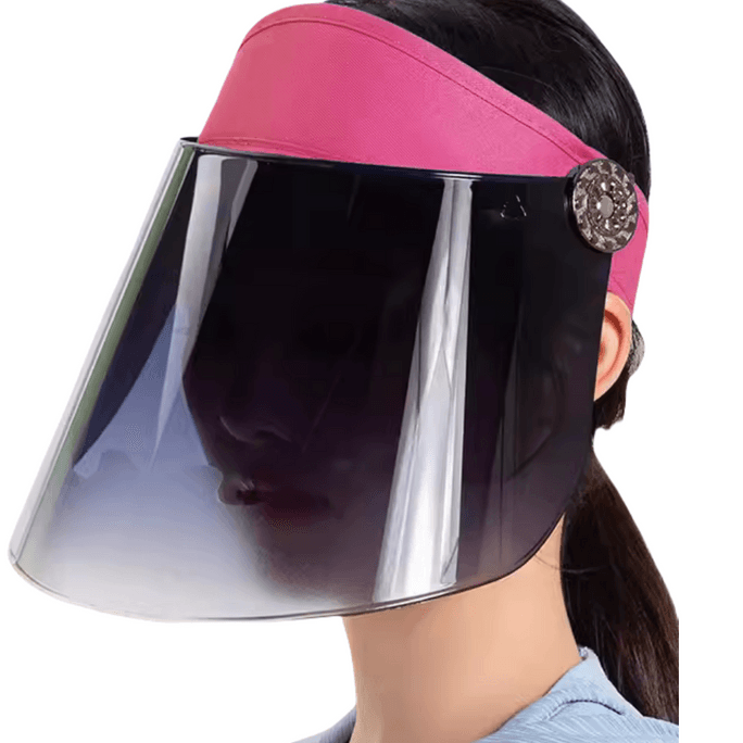 Michao Sunscreen Hat For Men And Women Summer Full Face Adjustable Pure Series - Rose Red