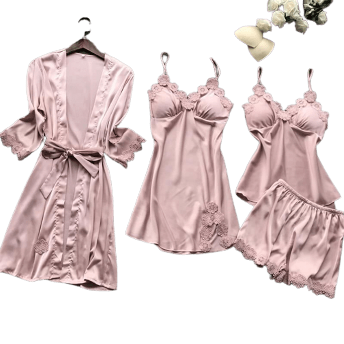 [중국에서 온 다이렉트 메일] Guiruo 새로운 유럽과 미국 패션 트렌드 섹시 세트 레이스 섹시 속옷 여성용 핑크 원 사이즈