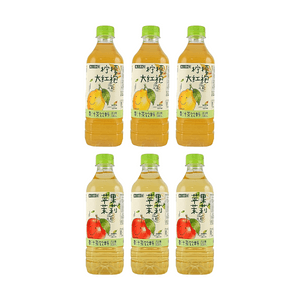Lemon Da Hong Pao Fruit Juice Tea+Apple Jasmine Fruit Juice Tea 101.44 fl oz【2 Flavors 6 Combo Packs】【Fruit Juice Content ≥20%】