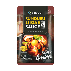 Korean Sundubu Jjigae Soft Tofu Hot Pot Soup Base, 4.93oz 【Ready In 4 Mins】