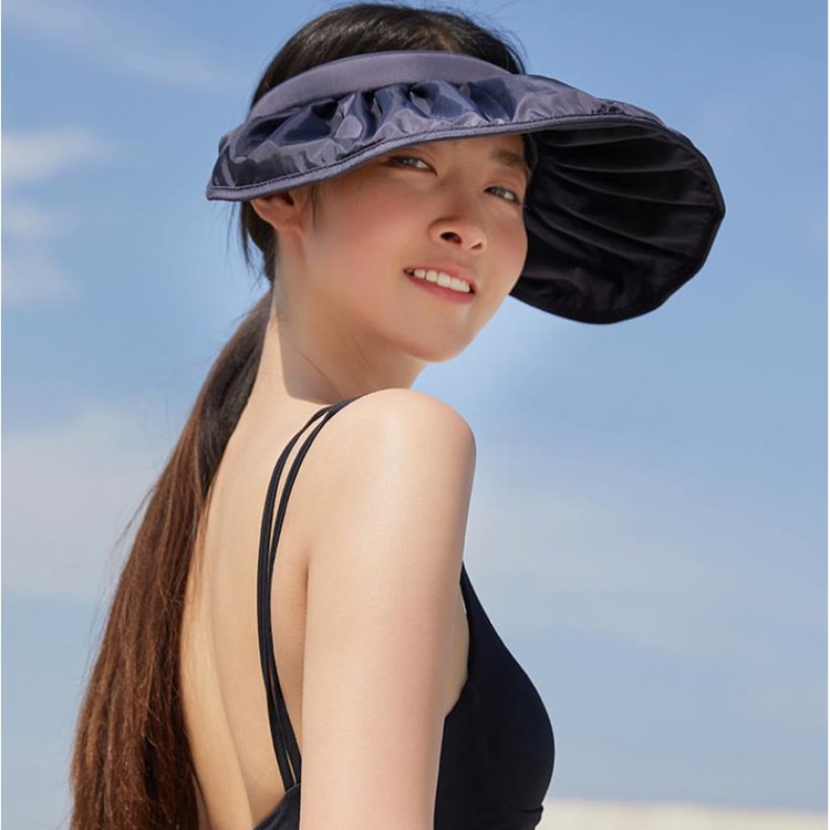 Sun hat women UV protection sunshade sports empty top twilight black