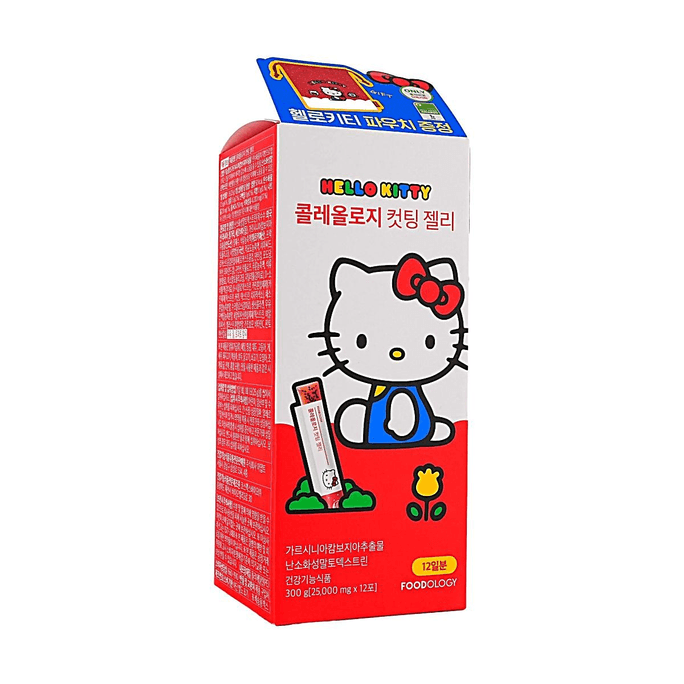 Coleology x Hello Kitty Cutting Jelly, Pomegranate, 10+2 Pack, Dietary Fiber Weight Management