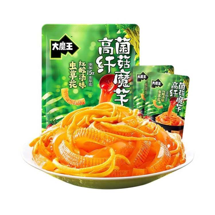 High-fiber mushroom konjac snacks, Cordyceps flower red sour soup