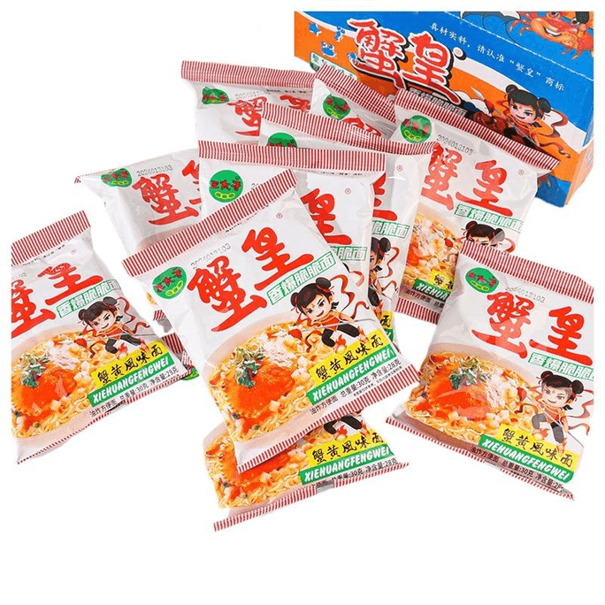 Crab Roe Flavored Crispy Noodles 14g*30 Bags *1 Box