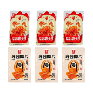 Latiao Sesame Sauce Flavor 3.8 oz*3 + Fried Chicken Flavor 1.3 oz*3【6 Combo Packs】