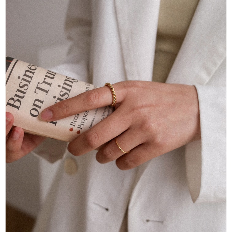 SHAPES STUDIO 极简麻花戒指 一个 US6 4