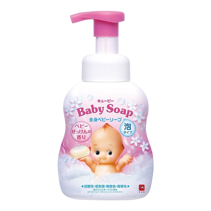 日本COW牛乳石鹼共進社 丘比嬰兒全身泡泡寶寶沐浴乳 #微香型 400ml