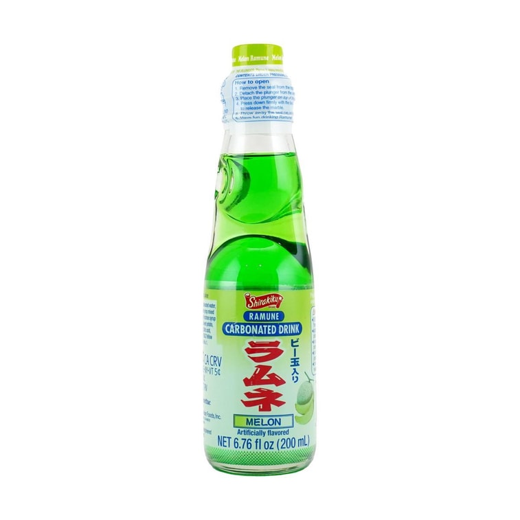 Ramune Drink,Japanese Marble Soda,Melon Flavor, 6.76 fl oz 3
