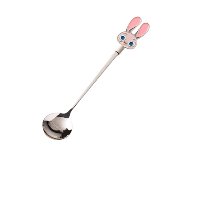 [중국 직배송] 카와시마야 주토피아 테마 스테인리스 스틸 숟가락 (둥근 머리, 컵/잔 사용 가능, 디저트용, 304 디즈니 숟가락, 주디, 1개)