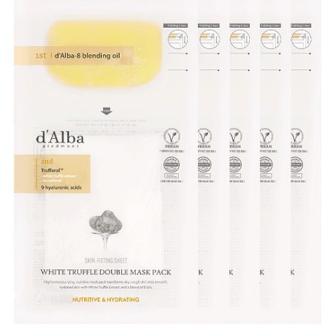 d'Alba White Truffle Double Mask Pack Sheet [Nutritive & Hydrating] 4P