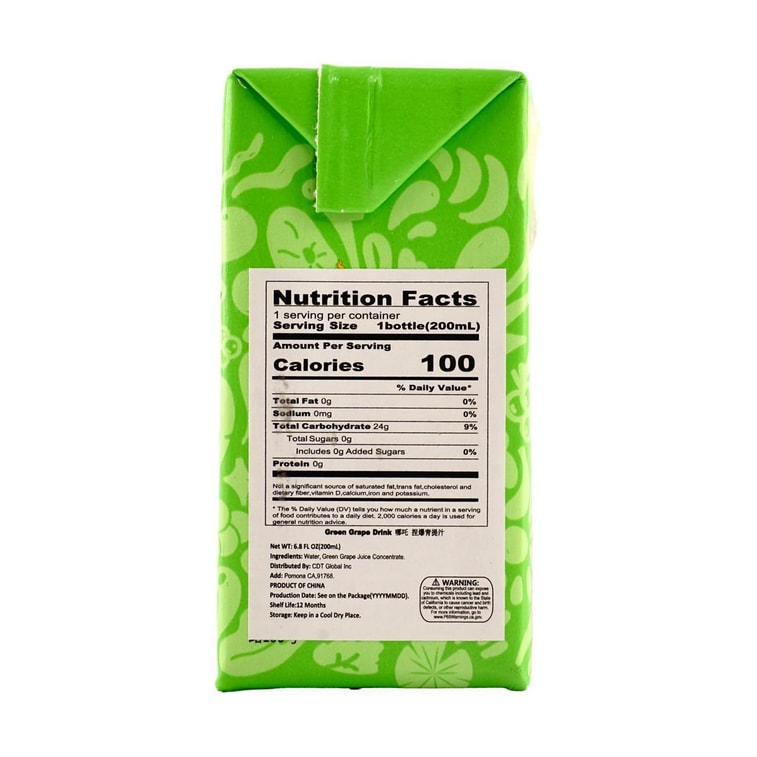 哪吒 捏爆100%果汁 青提汁 200ml 6