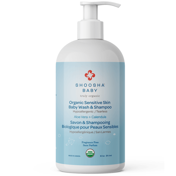 Organic Sensitive Skin Baby Wash & Shampoo  (Fragrance Free) 8.5oz