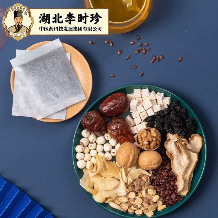 【中国直邮】 湖北李时珍 酸枣仁百合茯苓莲子茶 宁心安神 晚安睡眠安眠茶 150g/盒