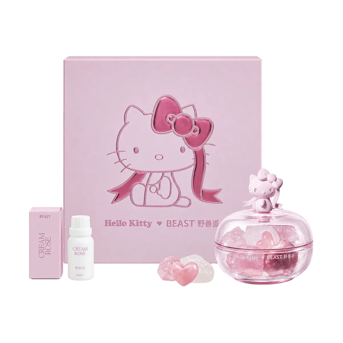 Boîte de parfum en cristal crème rose Hello Kitty, parfum crème rose, collaboration limitée