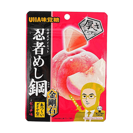 日本UHA悠哈 忍者系列 金刚石硬核嚼劲软糖 桃子味 45g【厚切钻石型】