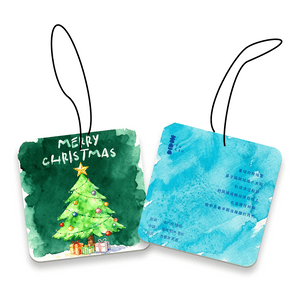 【Christmas & New Year Scented Diffuser Card - Christmas Tree】 Car Air Freshener Diffuser Hanging Card, Closet Odor Eliminator, Lemon-Cypress-Cedar, 1 Piece