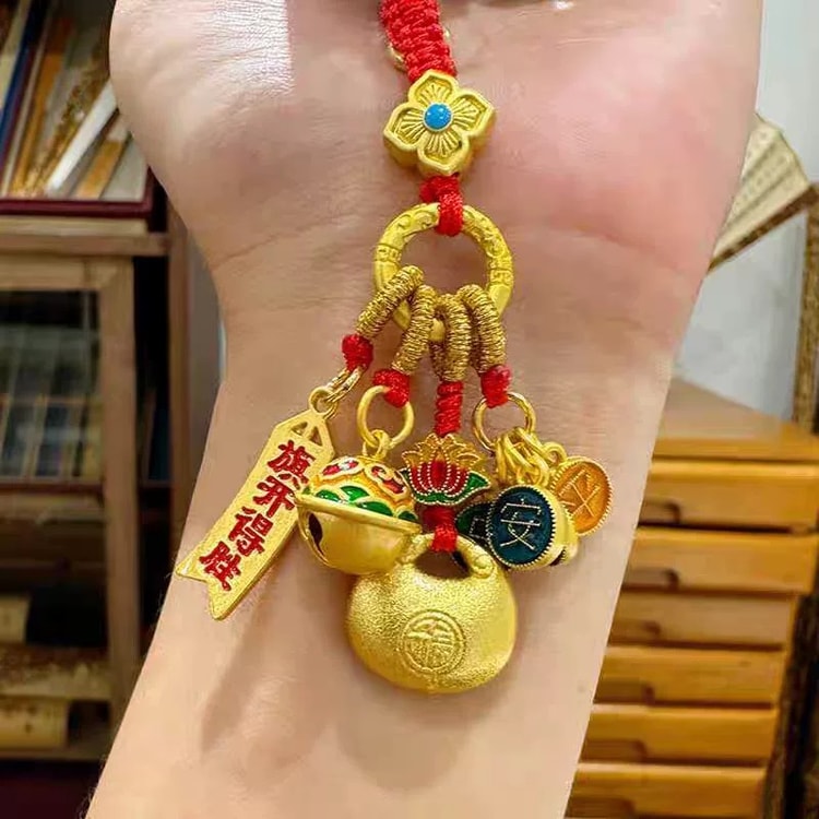 WBL Selects Victory & Wealth Keychain – Traditional Chinese Gold
