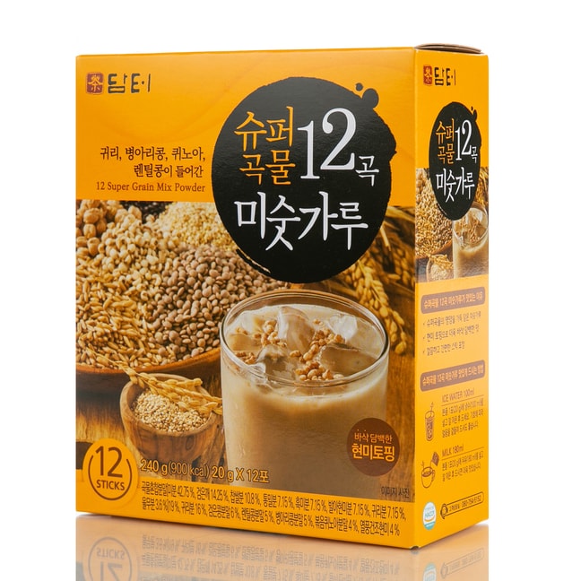 Damtuh Traditional Korean Tea 12 Super Grains Mixed Drink Powder Snack Meal Replacement - 20g x 12 Sticks