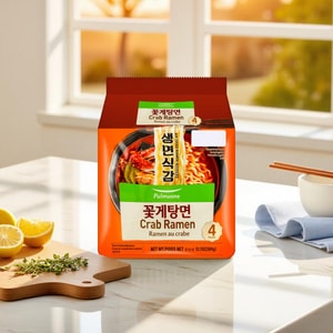Non-fried Ramyun Noodle Crab Flavor - Pack of 4