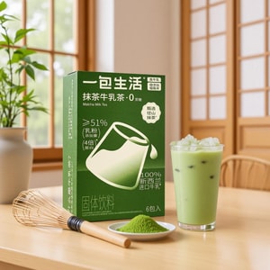 一包生活 径山抹茶牛乳茶 6包入 132g 【0蔗糖0植脂末】【低卡高蛋白】