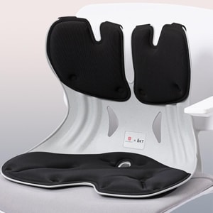 Ergonomic Lumbar Support Cushion with Backrest, Extra-Large Size (Gray)