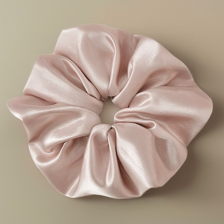 Zhao Lusi Style. Korean Oversized Deep Purple Satin Scrunchie, Single Piece. Soft Silk Fabric, Handcrafted. Smooth, Shiny, Adds Volume, Slims Face. High Elasticity. Daily Wear, Gentle, Premium. 3